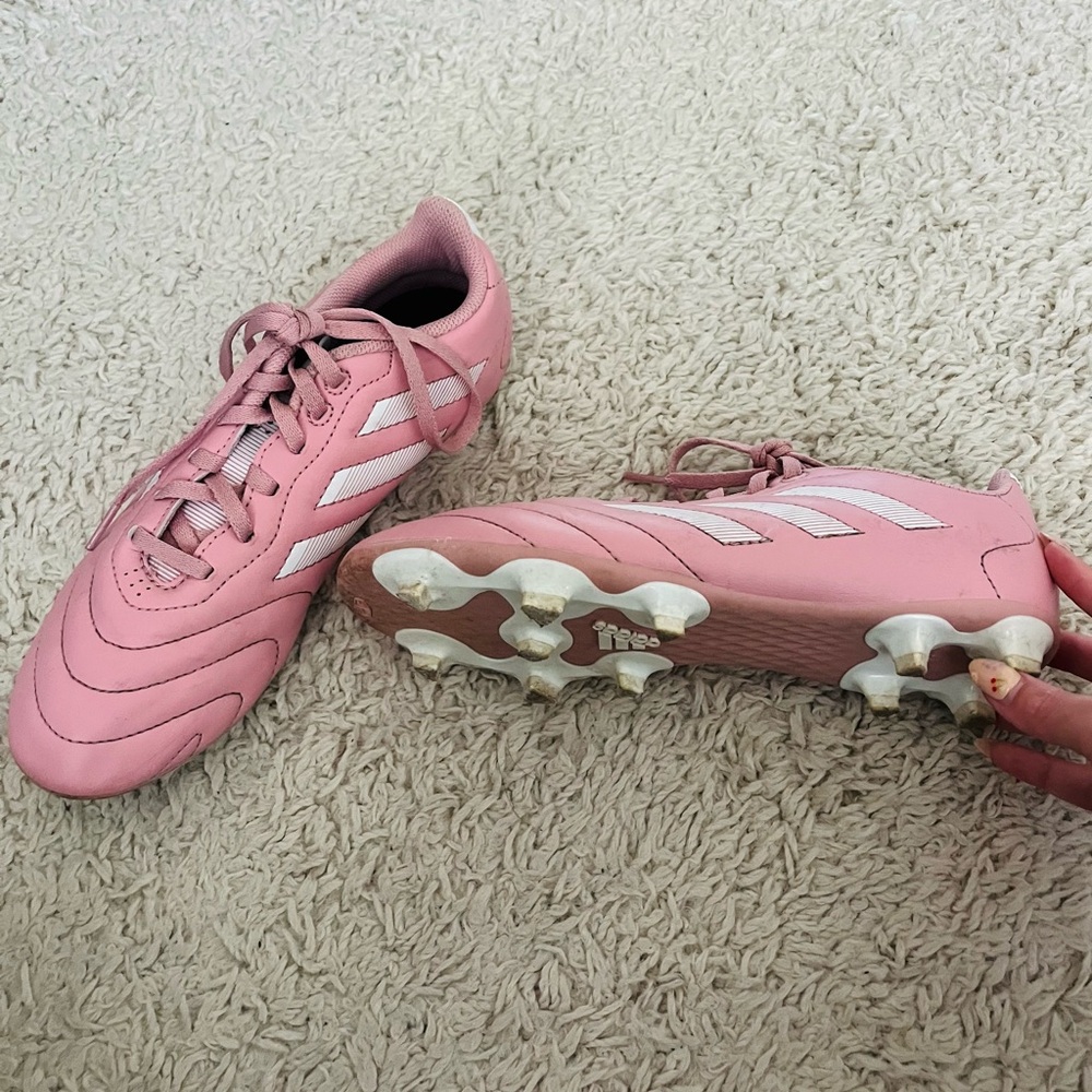 Adidas Pink and White Athletic Shoes with Cushioned Midsole